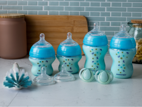 Sada kojeneckých lahviček C2N ANTI-COLIC s kartáčem Blue