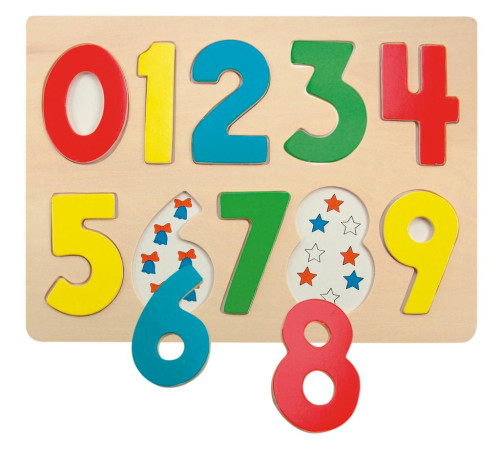 Puzzle na desce ´´Číslice s beruškami´´