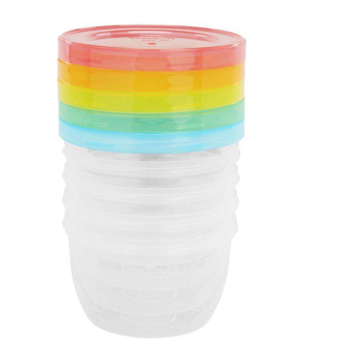 Badabulle misky s víčky Maxi fun colors 250 ml sada 5 ks