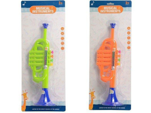 Trumpeta dětská plastová barevná 35 cm