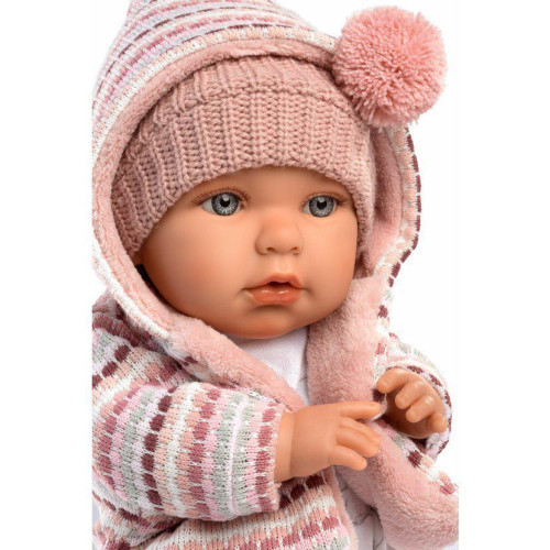 BABY JULIA 42406 Llorens - realistická panenka se zvuky a látkovým tělem - 42 cm