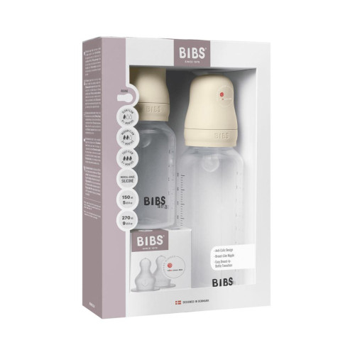 Set anti-kolikových lahví se silikonovou savičkou Bibs