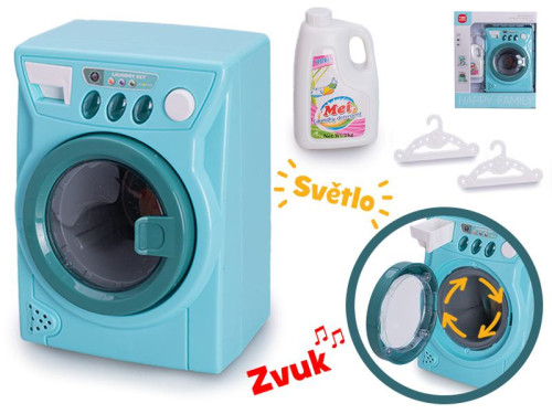 Pračka 14 x 10 cm na baterie se světlem, zvukem a doplňky
