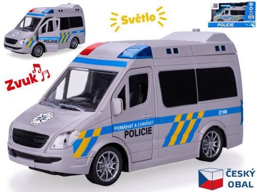 Auto policie CZ 21,5 cm 1:20 na setrvačník na baterie se světlem a zvukem