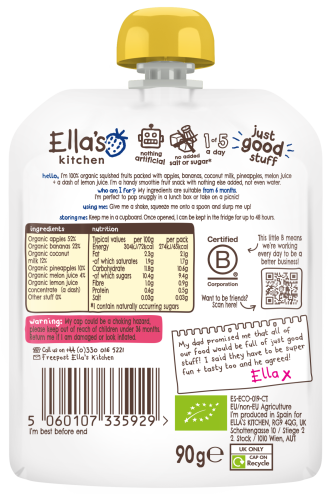 BIO White One Ovocné pyré s melounem 90 g Ella's Kitchen