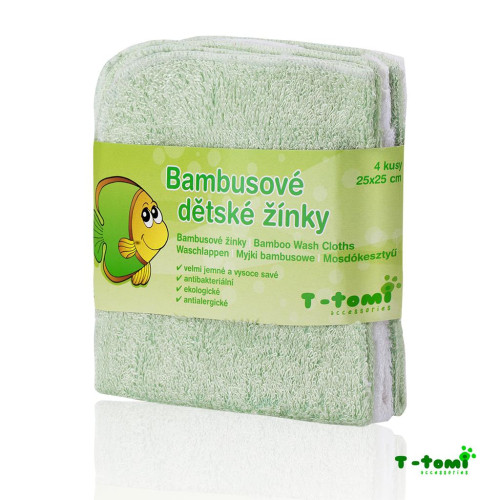 Bio koupací žínky 4 ks T-tomi