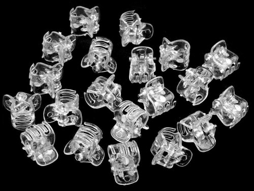 Skřipec do vlasů malý 10x13 mm transparent 10 ks