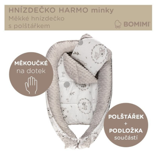 Hnízdečko Harmo s polštářkem minky Bomimi