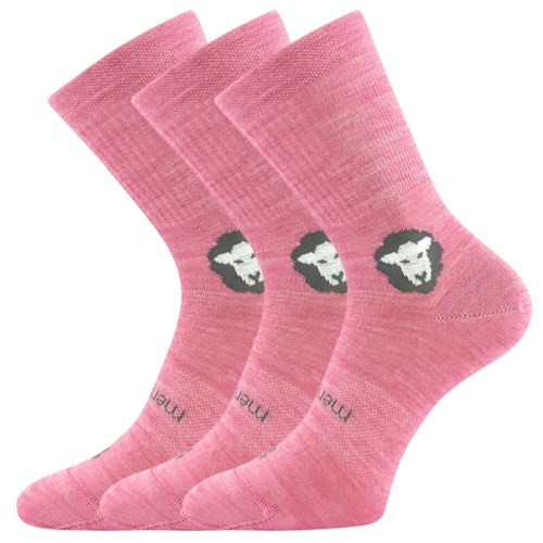 Ponožky dětské anatomicky tvarované Barefootik Merino VoXX Růžové 3 páry Vel. 20-24