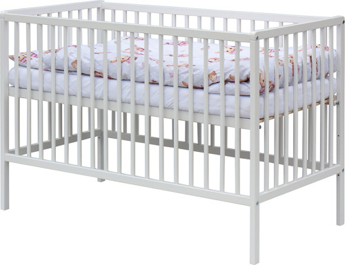 Dětská postýlka s kompletní výbavou bílá 120 x 60 cm Králíček růžový Scarlett