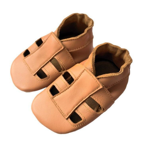 Kožené capáčky sandálky Barefoot Vel. M (6-12 měs.) Hopi Hop