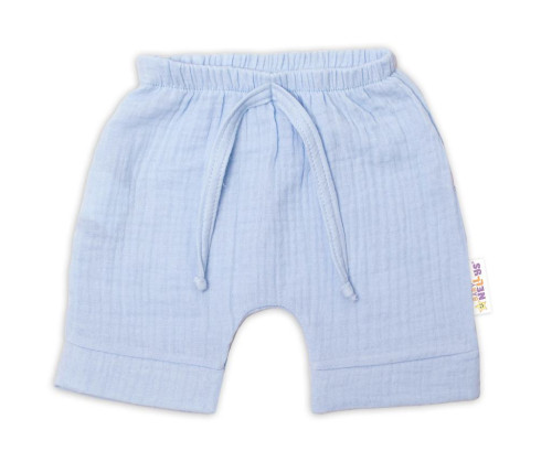 2-dílná mušelínová soupravička, tričko + kraťásky Boy světle modrá vel. 56 Baby Nellys