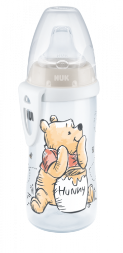 First Choice Active Cup láhev 300 ml Medvídek Pú se silikonovým pítkem
