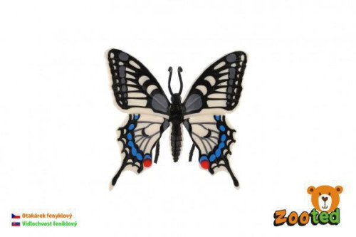 Motýl tropický Papilio/otakárek fenyklový zooted plast 8 cm