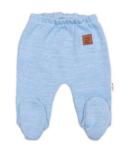 Pletená sada pro miminko s jemným proužkem 3dílná lux modrá - bílá Baby Nellys