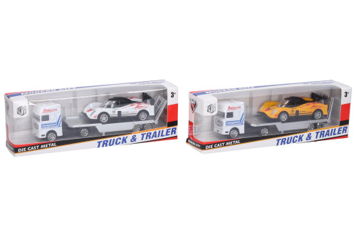 Auto nákladní tahač se závodním autem 18,5 cm