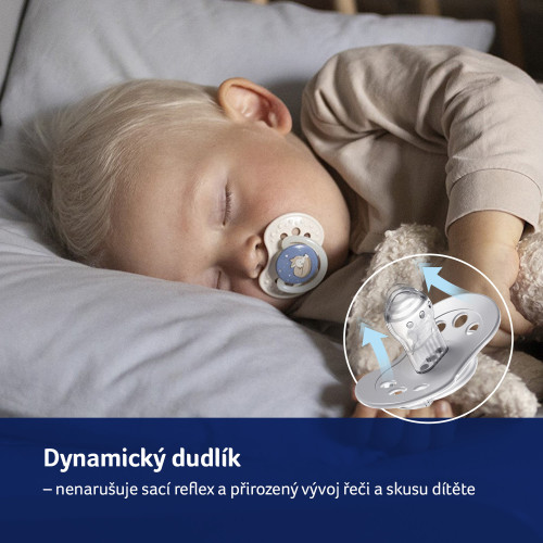Dudlík svítící silikonový dynamický Night & Day 0 - 6 m, 2 ks Lovi