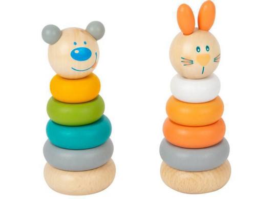 Small Foot Nasazovací věž pastelová 1 ks