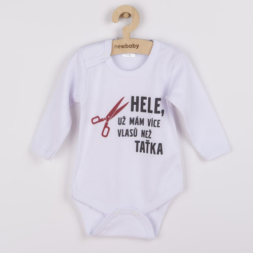 Body s potiskem New Baby Více vlasů než taťka - dárkové balení