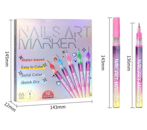 Sada barev na nehty Fixy Nail art 12 ks
