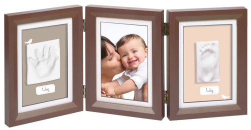 Dřevěný rámeček pro otisk My Baby Touch Double Brown Baby Art