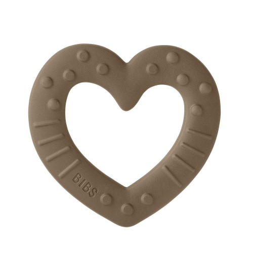 Silikonové kousátko Baby Bitie Bibs Heart-dark-oak