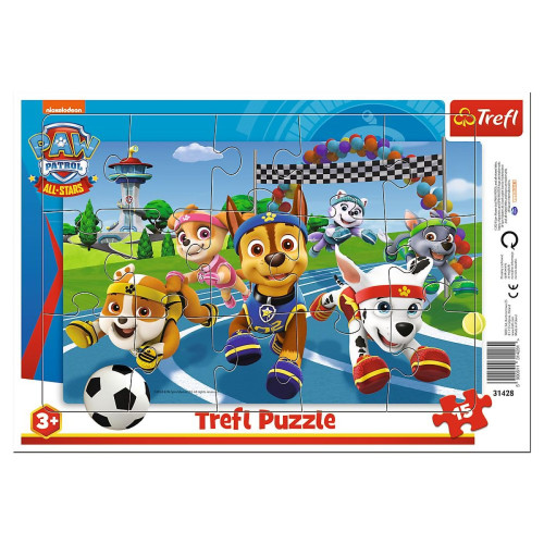 Puzzle deskové Tlapková patrola 33x23 cm 15 dílků Trefl