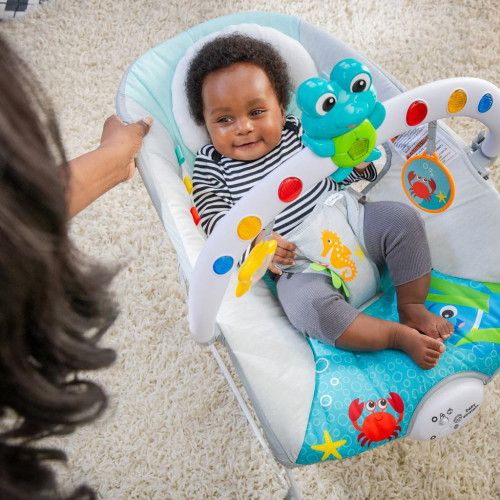 Lehátko hudební vibrační se světly Kick to It Neptune do 9 kg Baby Einstein