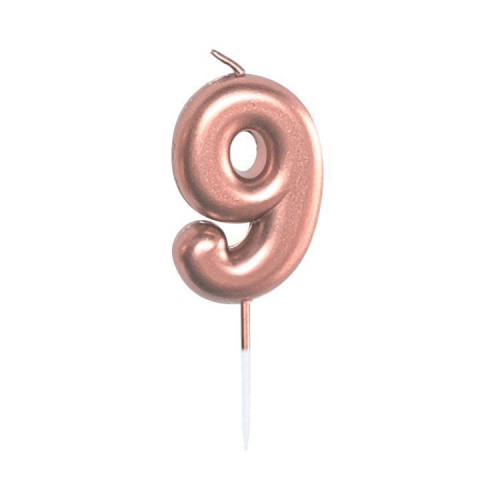 Svíčka dortová rose gold 5 cm
