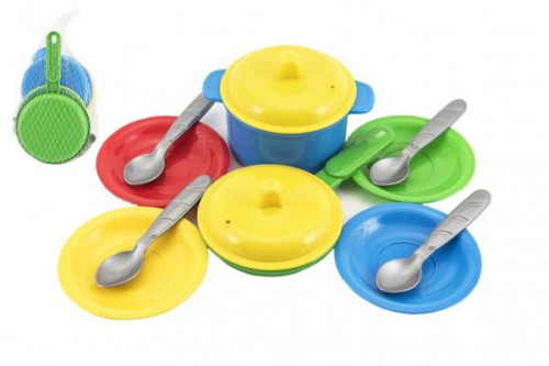 Sada nádobí plast barevné 12 ks