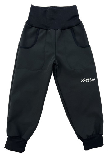 Černé softshell kalhoty s reflexním prvkem a lemem RDX