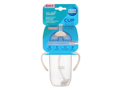 Hrneček nevylévací se slámkou a závažím 270 ml Canpol babies