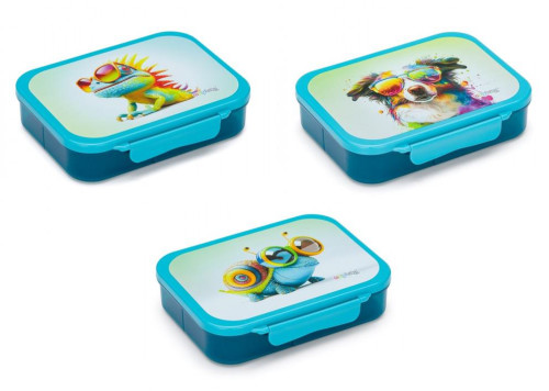Box na svačinu s přihrádkami crazy animals OxyBag