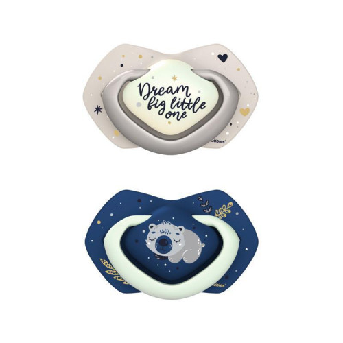 Set symetrických silikonových dudlíků Light touch 18 m+ Sleepy koala