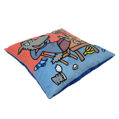 Polštář 30 x 30 cm vlk Šedivák doma