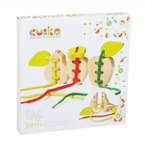 Dřevěná provlékačka Cubika - Ovoce