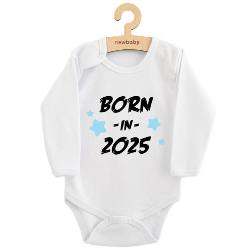 Dětské body s potiskem New Baby Born in 2025 blue
