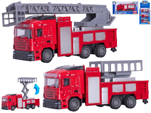 Vozidlo hasičské 13 cm 1:50 kov zpětný chod