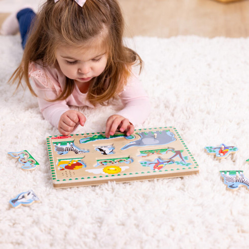 Dřevěné puzzle se zvuky ZOO Melissa & Doug