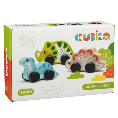 Veselí dinosauři - dřevěný set 3 díly Cubika