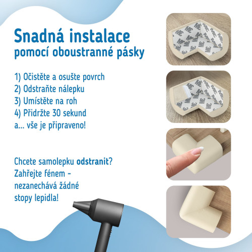 Ochrana rohů a hran pěnová sada 4 ks Sipo