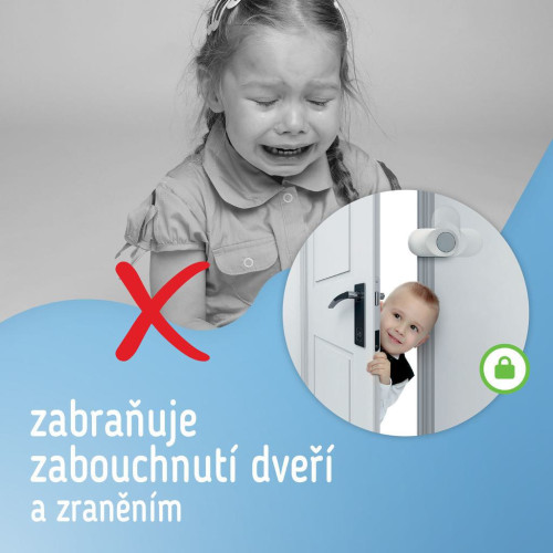 Dětská otočná zarážka do dveří s nastavením polohy 2 ks Sipo