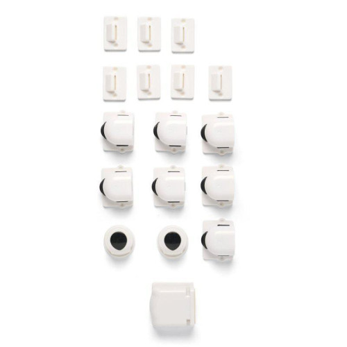 Magnetické uzávěry skříněk 8 ks + 2 klíče White