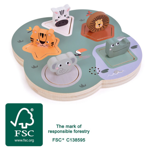 3D puzzle se zvuky zvířat Safari small foot