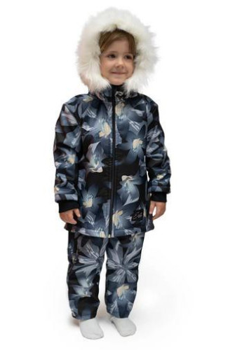 Dívčí zimní softshellový kabát s beránkem Bloom Černá Esito