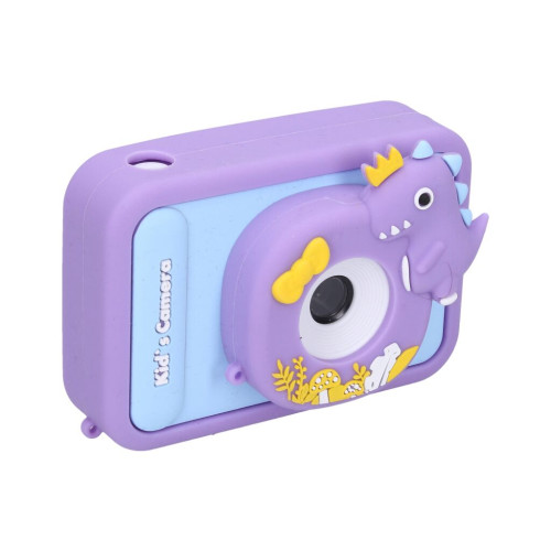 Dětský digitální fotoaparát silikonové pouzdro dino stativ - foto 48Mpx video Full HD