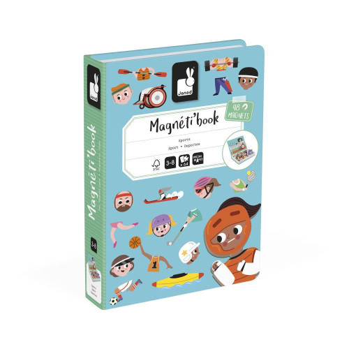Magnetická kniha skládačka pro děti Sport Magnetibook Janod