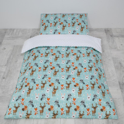 Luxusní dětské povlečení Minky Forest Esito 100 x 135 cm - bílá