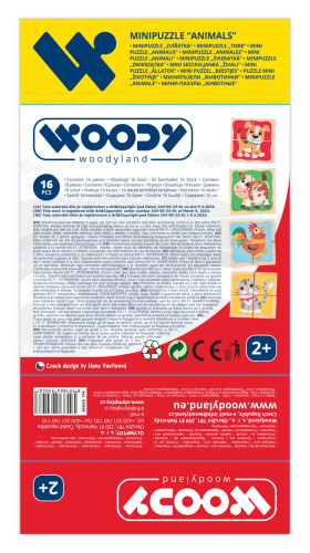 Minipuzzle Zvířátka v dřevěné krabičce