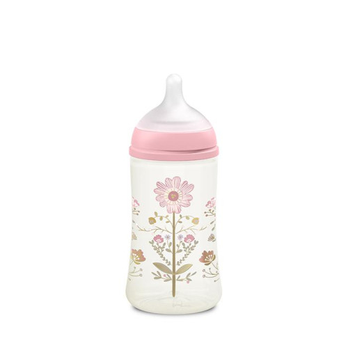 Set láhev 270 ml +šidítko+klip Gold Suavinex Růžová